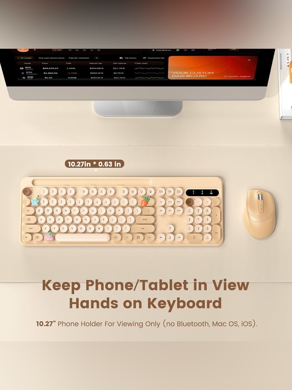 Retro Wireless Keyboard & Mouse Combo - Picture 2 of 8